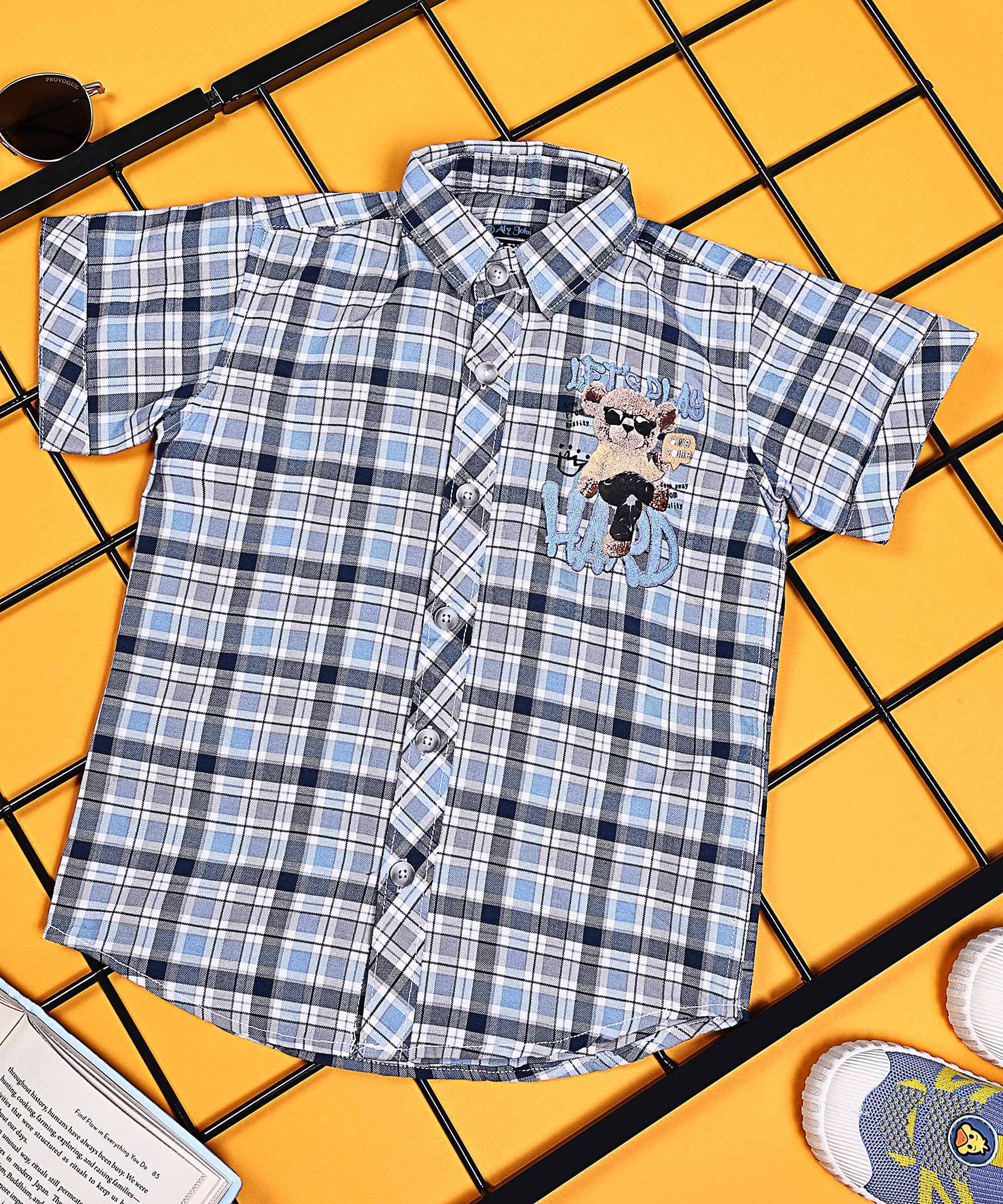     			ALY JOHN Pack of 1 Boys 100% Cotton Half Sleeves Shirt ( Multicolor 12 )