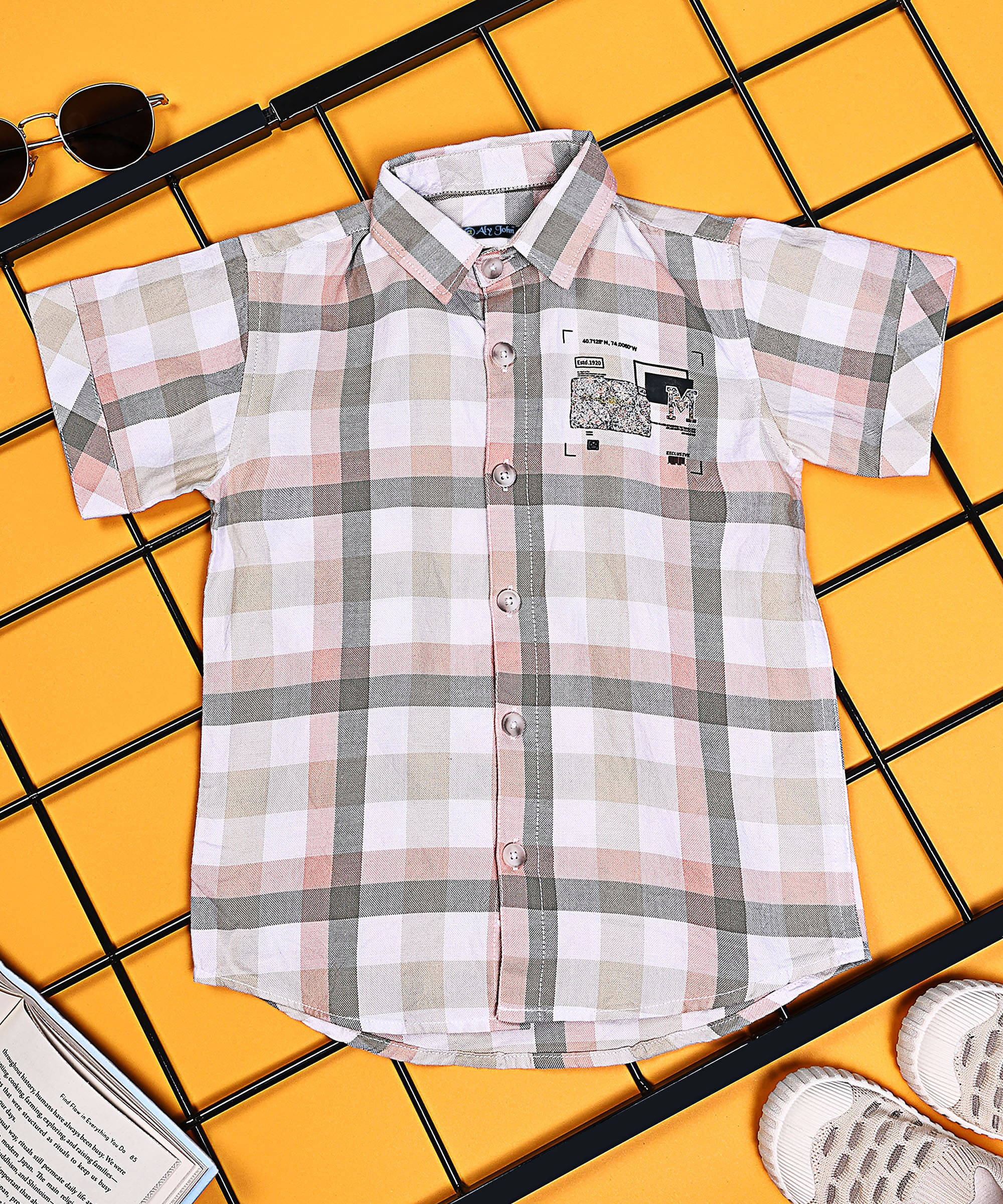    			ALY JOHN Pack of 1 Boys 100% Cotton Half Sleeves Shirt ( Multicolor 2 )