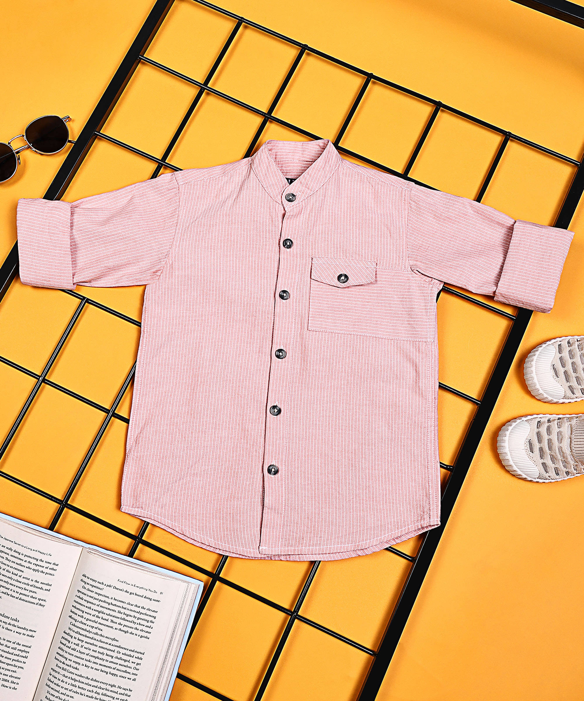     			ALY JOHN Pack of 1 Boys 100% Cotton Full Sleeves Shirt ( Pink )