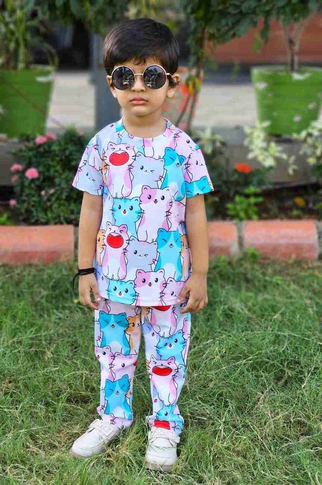 ASTYLOR Pack of 1 Unisex Cotton Blend T-Shirt & Pants Set ( Multicolor ) ASTYLOR Pack of 1 Unisex Cotton Blend T-Shirt & Pants Set ( Multicolor )