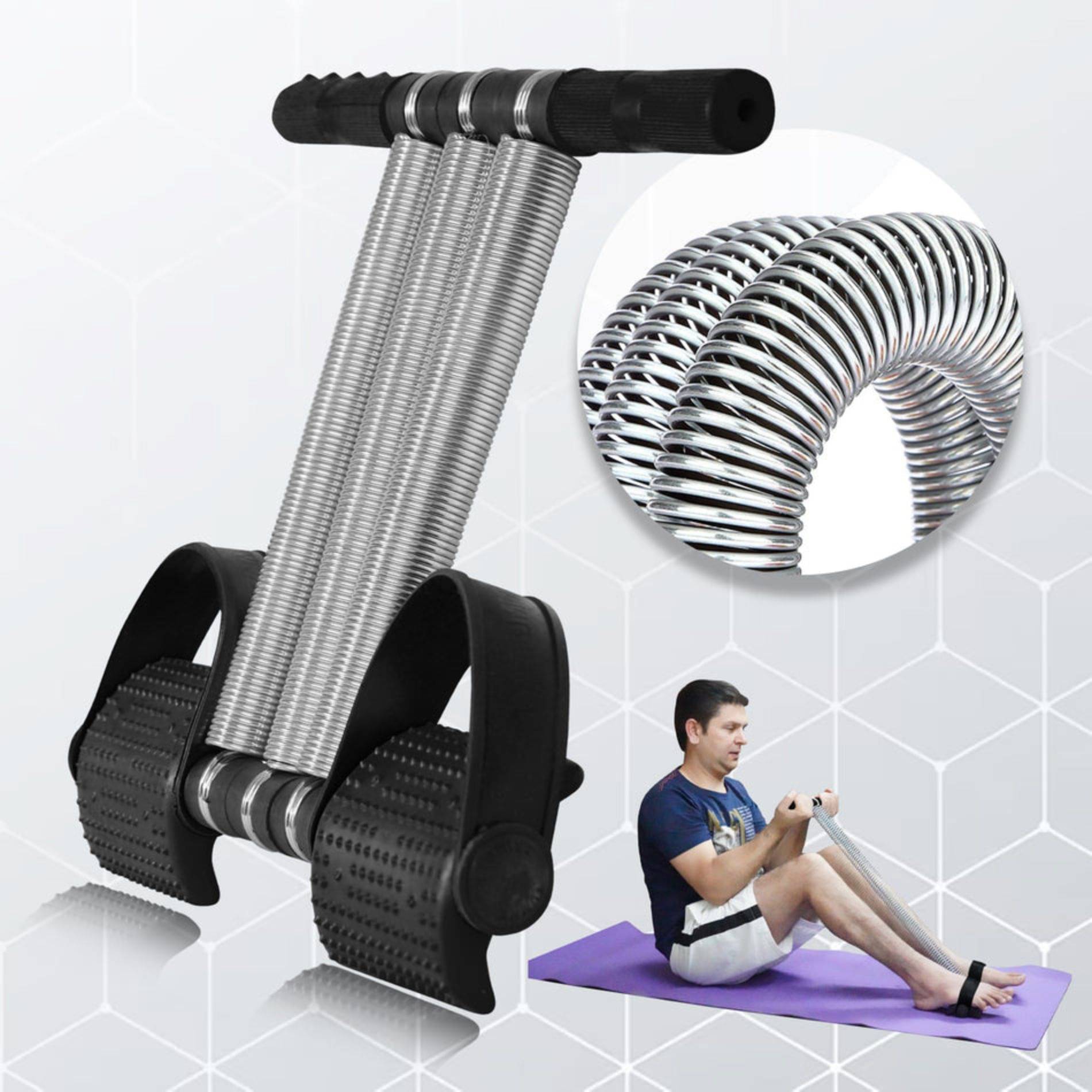     			Athlian Triple Spring Tummy Trimmer, Ultimate Abdominal Exerciser for Home Gym, Full Body Workout, Black