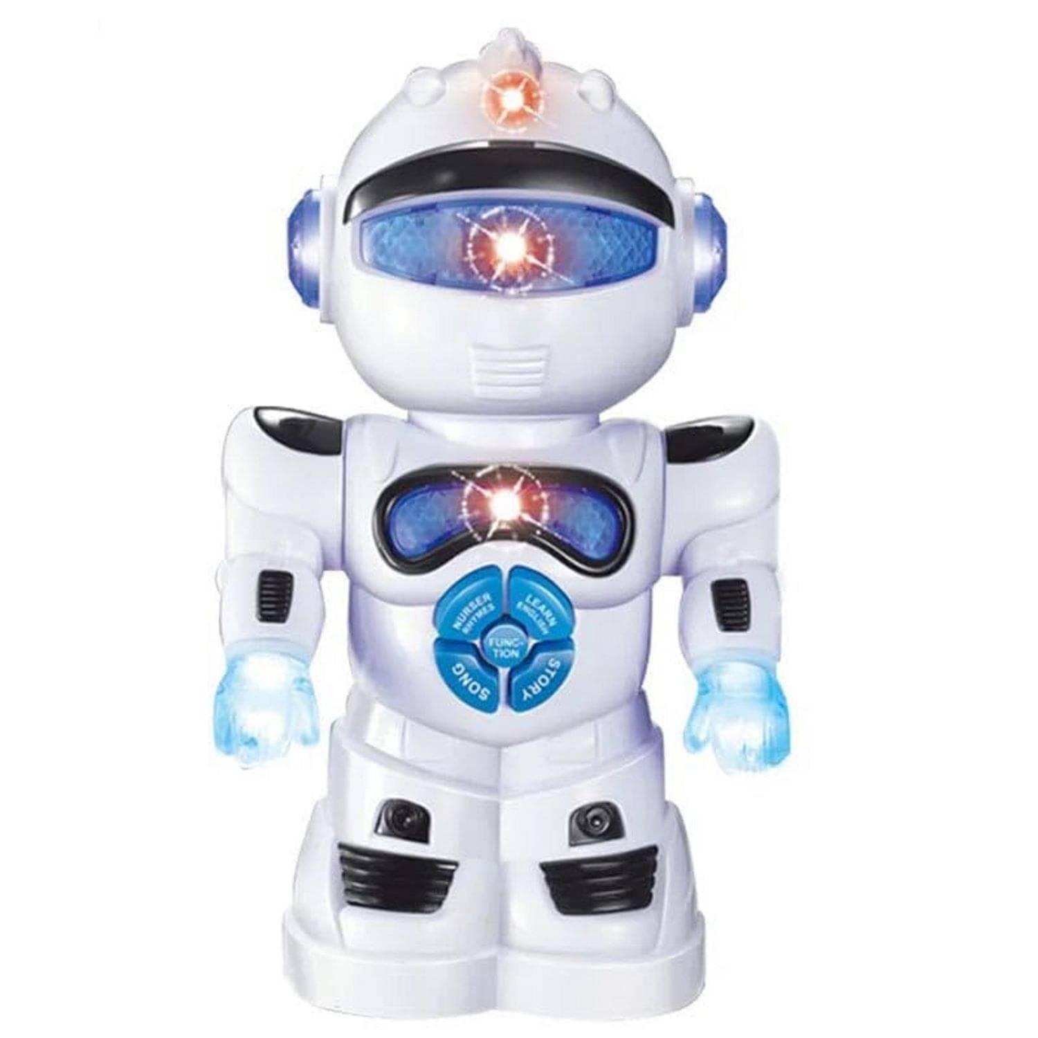     			Braintastic Intelligent Smart Learning Robot, 360 Degree Dancing Toy, 3D Lights & Music with Functions Like English Learning, Storytelling, Nursery Rhymes etc for 3+yrs Kids