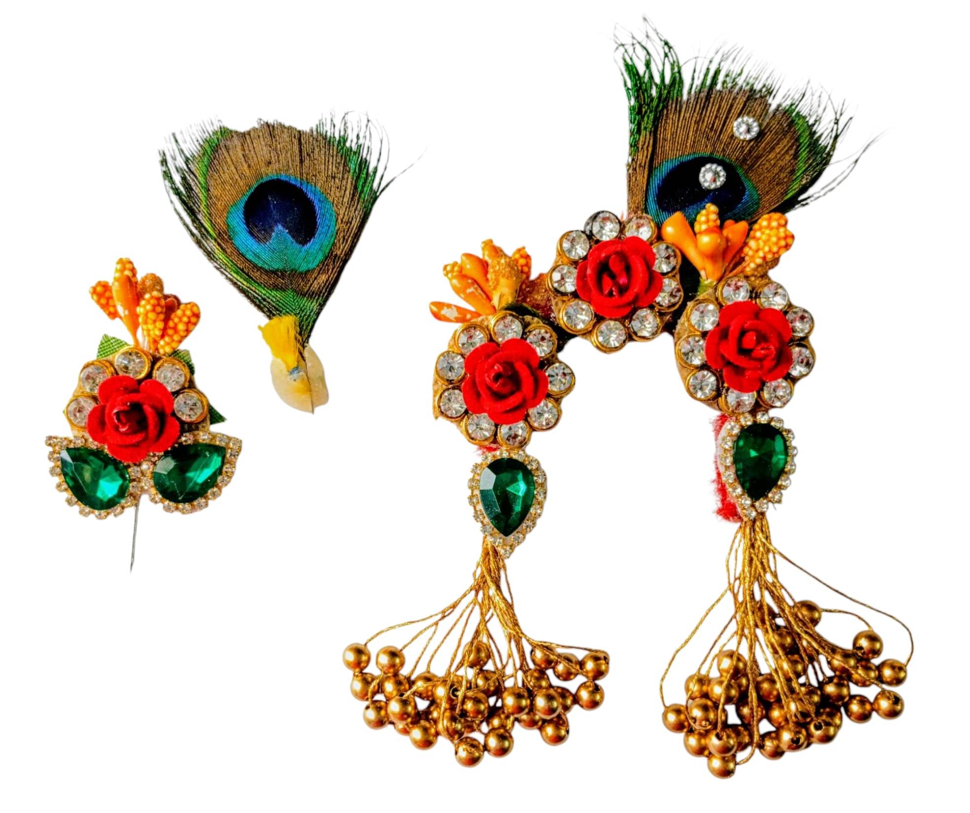     			Cherry Tree Laddu Gopal Red Crystal Jewellery ( Pack of 1 )