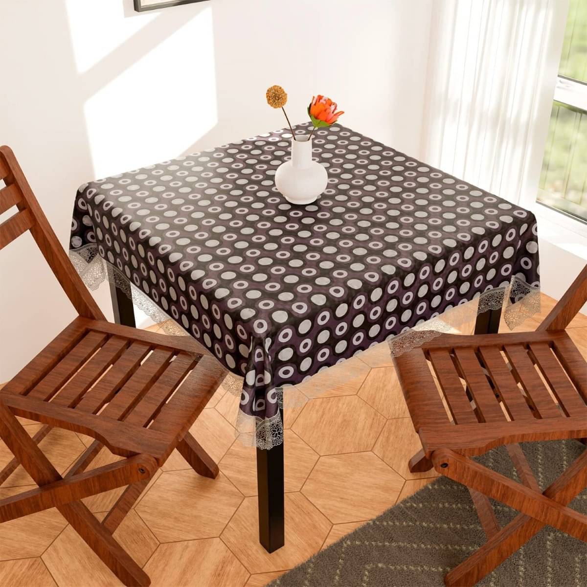 DPA Collection Checks PVC 4 Seater Rectangle Table Cover ( 122 x 122 ) cm Pack of 1 Gray DPA Collection Checks PVC 4 Seater Rectangle Table Cover ( 122 x 122 ) cm Pack of 1 Gray