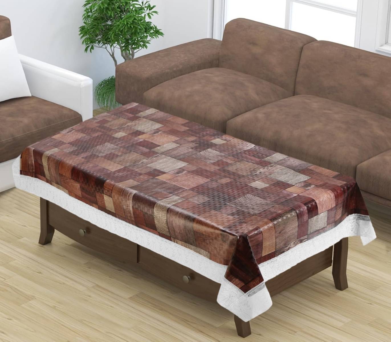 DPA Collection Checks PVC 4 Seater Rectangle Table Cover ( 152 x 102 ) cm Pack of 1 Brown DPA Collection Checks PVC 4 Seater Rectangle Table Cover ( 152 x 102 ) cm Pack of 1 Brown