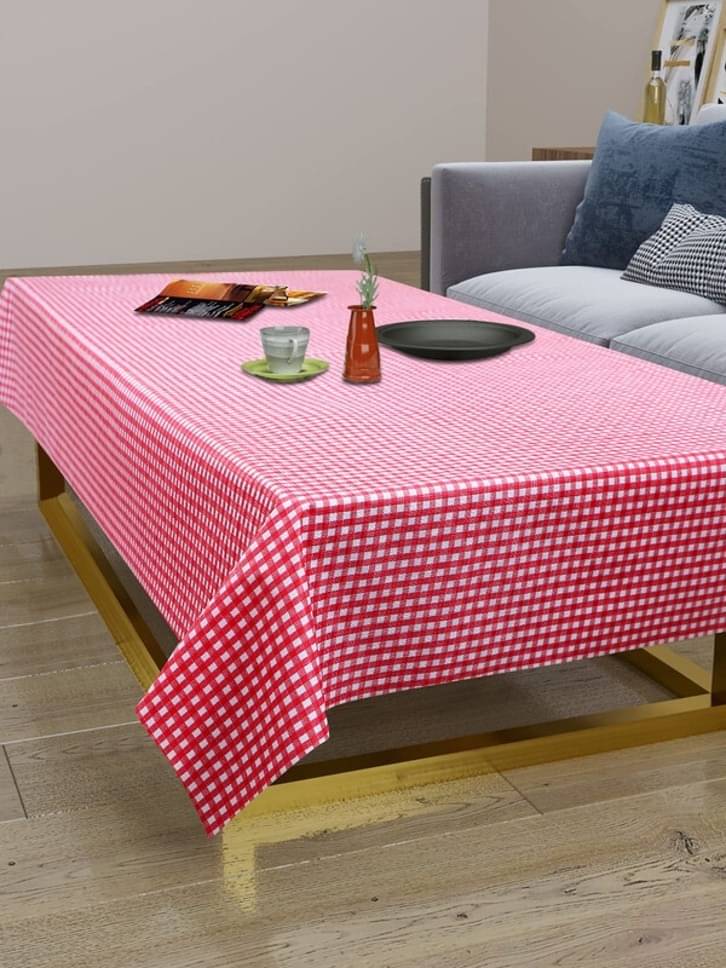     			DPA Collection Checks PVC 4 Seater Rectangle Table Cover ( 136 x 90 ) cm Pack of 1 Pink
