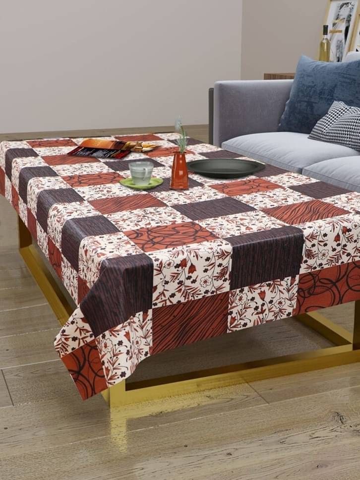DPA Collection Checks PVC 4 Seater Rectangle Table Cover ( 136 x 90 ) cm Pack of 1 Brown DPA Collection Checks PVC 4 Seater Rectangle Table Cover ( 136 x 90 ) cm Pack of 1 Brown