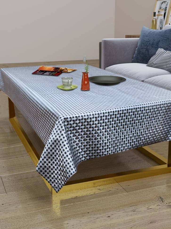 DPA Collection Checks PVC 4 Seater Rectangle Table Cover ( 136 x 90 ) cm Pack of 1 Gray DPA Collection Checks PVC 4 Seater Rectangle Table Cover ( 136 x 90 ) cm Pack of 1 Gray