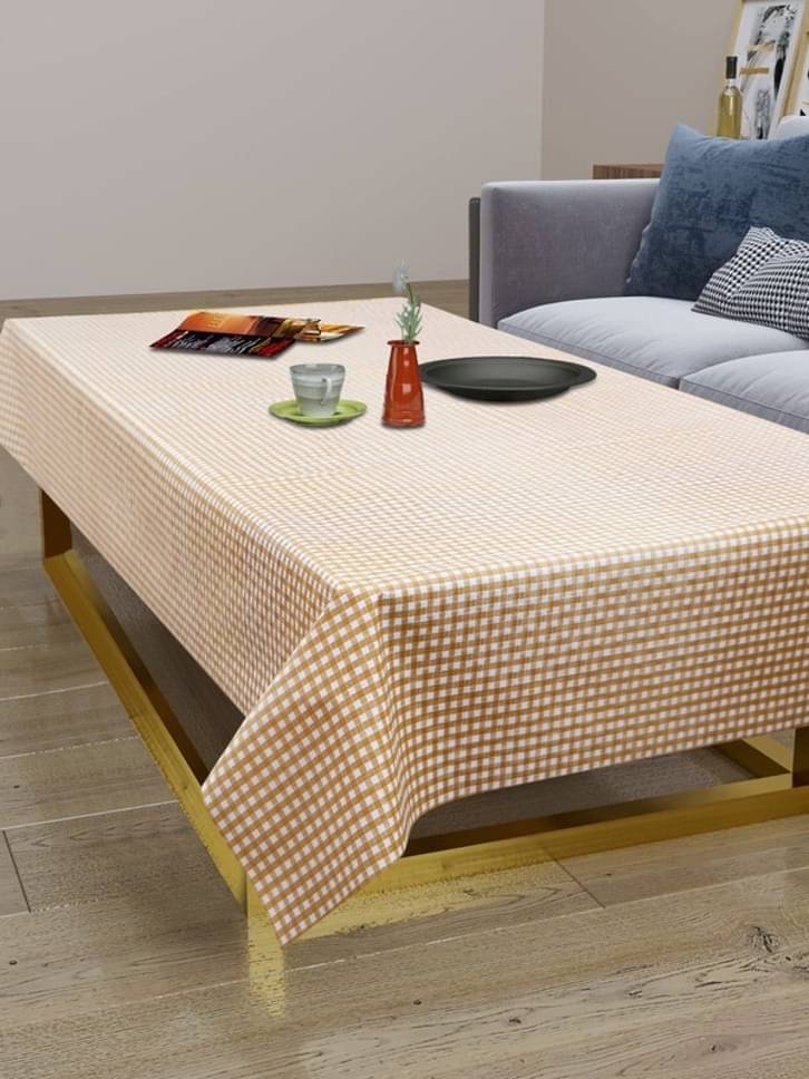 DPA Collection Checks PVC 4 Seater Rectangle Table Cover ( 136 x 90 ) cm Pack of 1 Beige DPA Collection Checks PVC 4 Seater Rectangle Table Cover ( 136 x 90 ) cm Pack of 1 Beige