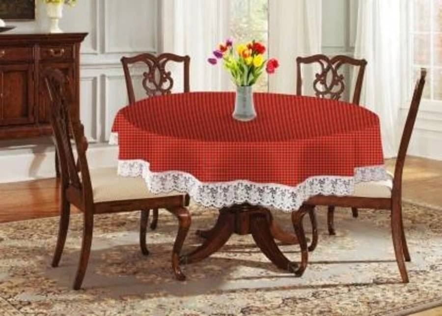 DPA Collection Checks PVC 4 Seater Round Table Cover ( 122 x 122 ) cm Pack of 1 Maroon DPA Collection Checks PVC 4 Seater Round Table Cover ( 122 x 122 ) cm Pack of 1 Maroon