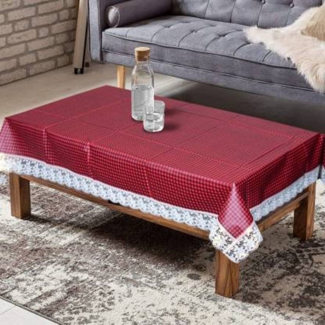 DPA Collection Checks PVC 4 Seater Rectangle Table Cover ( 152 x 102 ) cm Pack of 1 Maroon DPA Collection Checks PVC 4 Seater Rectangle Table Cover ( 152 x 102 ) cm Pack of 1 Maroon