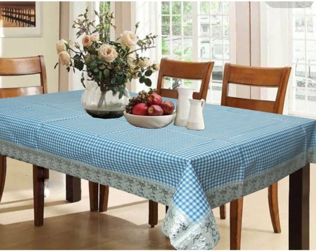 DPA Collection Checks PVC 6 Seater Rectangle Table Cover ( 229 x 152 ) cm Pack of 1 Light Blue DPA Collection Checks PVC 6 Seater Rectangle Table Cover ( 229 x 152 ) cm Pack of 1 Light Blue