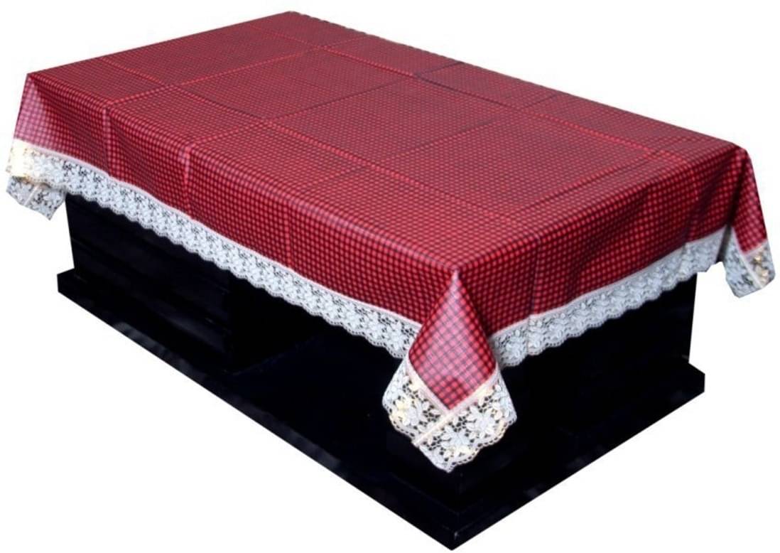 DPA Collection Checks PVC 6 Seater Rectangle Table Cover ( 229 x 152 ) cm Pack of 1 Red DPA Collection Checks PVC 6 Seater Rectangle Table Cover ( 229 x 152 ) cm Pack of 1 Red