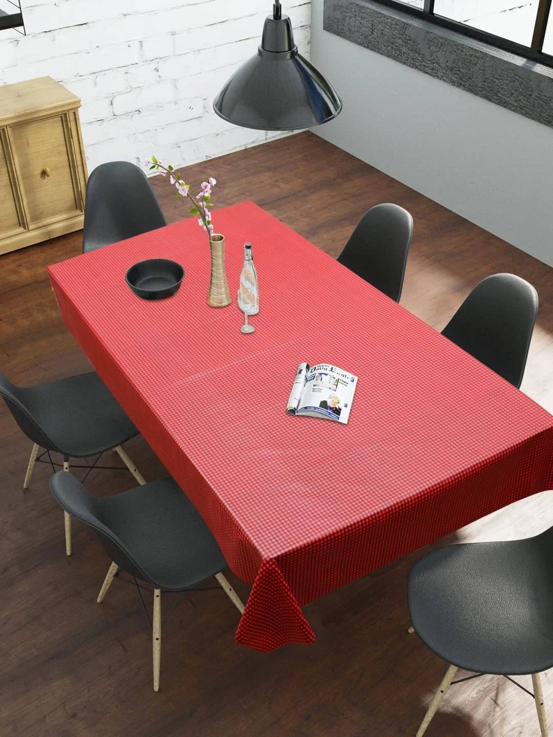 DPA Collection Checks PVC 6 Seater Rectangle Table Cover ( 198 x 137 ) cm Pack of 1 Maroon DPA Collection Checks PVC 6 Seater Rectangle Table Cover ( 198 x 137 ) cm Pack of 1 Maroon