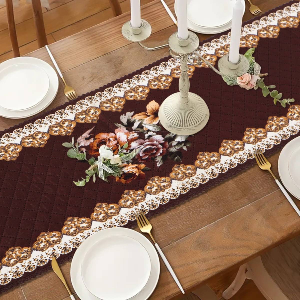 DPA Collection Others 6 Seater Table Runner ( 193 cm x 33 cm ) Single - Brown DPA Collection Others 6 Seater Table Runner ( 193 cm x 33 cm ) Single - Brown