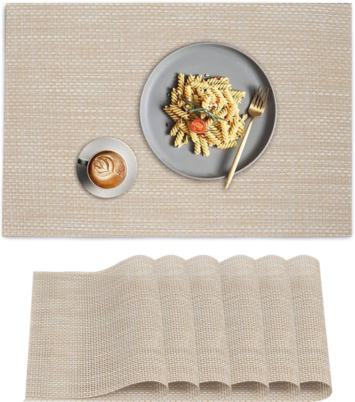 DPA Collection PVC Abstract Table Mats ( 45 cm x 30 cm ) Pack of 6 - Peach DPA Collection PVC Abstract Table Mats ( 45 cm x 30 cm ) Pack of 6 - Peach
