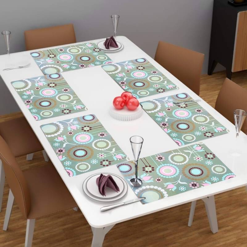 DPA Collection PVC Abstract Table Mats ( 45 cm x 30 cm ) Pack of 6 - Green DPA Collection PVC Abstract Table Mats ( 45 cm x 30 cm ) Pack of 6 - Green