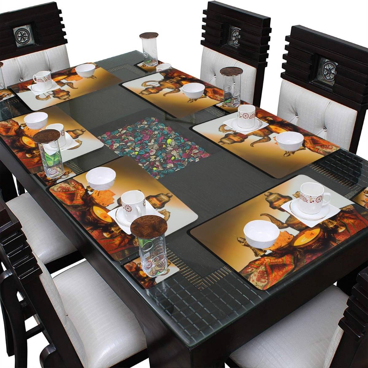 DPA Collection PVC Abstract Table Mats ( 45 cm x 30 cm ) Pack of 12 - Multi DPA Collection PVC Abstract Table Mats ( 45 cm x 30 cm ) Pack of 12 - Multi