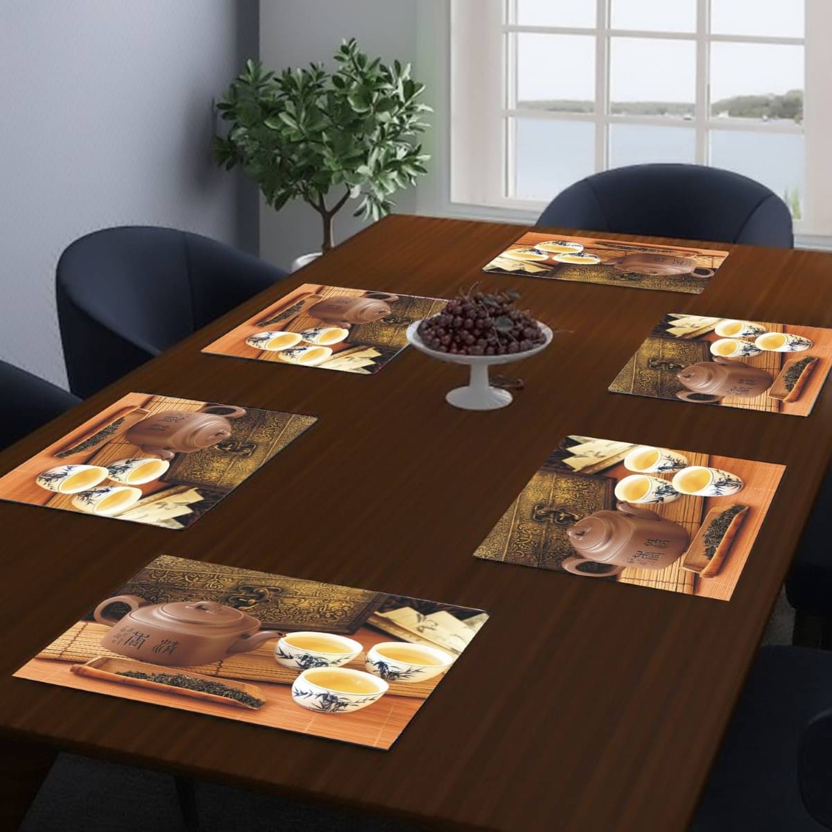     			DPA Collection PVC Abstract Table Mats ( 45 cm x 30 cm ) Pack of 6 - Multi