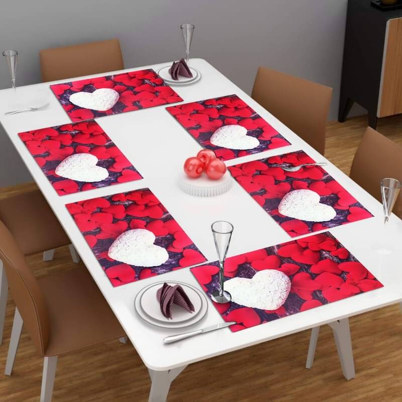 DPA Collection PVC Abstract Table Mats ( 45 cm x 30 cm ) Pack of 6 - Red DPA Collection PVC Abstract Table Mats ( 45 cm x 30 cm ) Pack of 6 - Red