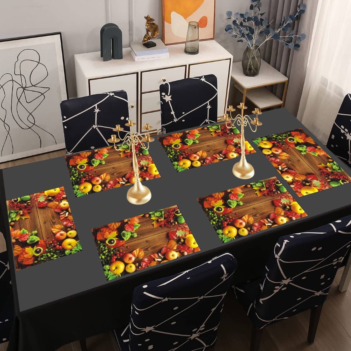     			DPA Collection PVC Abstract Table Mats ( 45 cm x 30 cm ) Pack of 6 - Multi