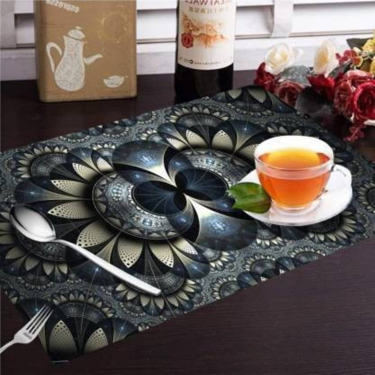     			DPA Collection PVC Abstract Table Mats ( 45 cm x 30 cm ) Pack of 6 - Multi