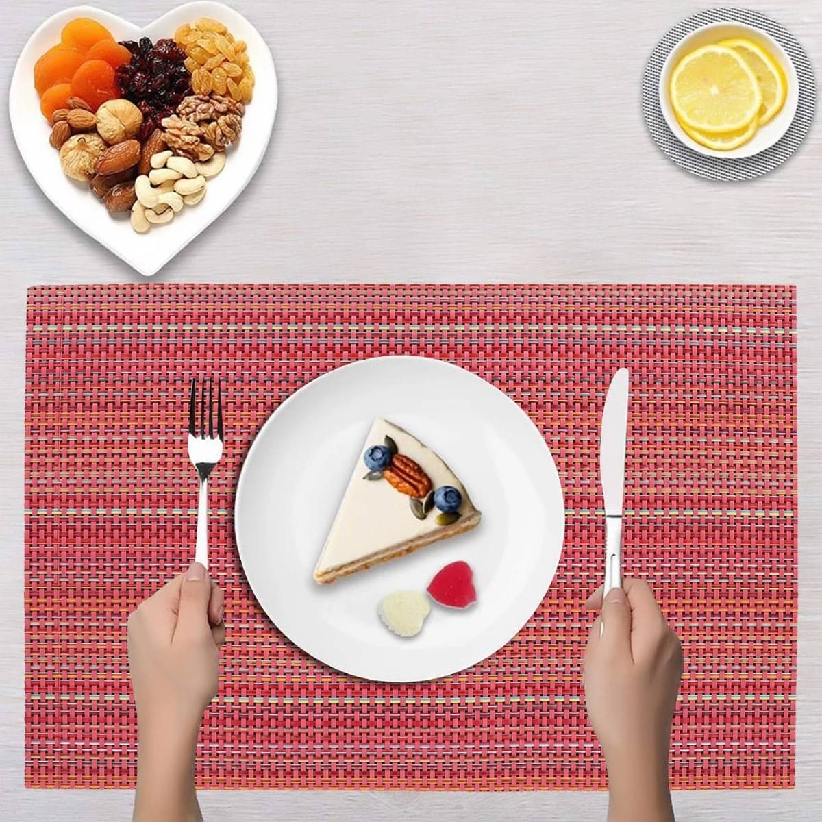 DPA Collection PVC Abstract Table Mats ( 45 cm x 30 cm ) Pack of 2 - Red DPA Collection PVC Abstract Table Mats ( 45 cm x 30 cm ) Pack of 2 - Red