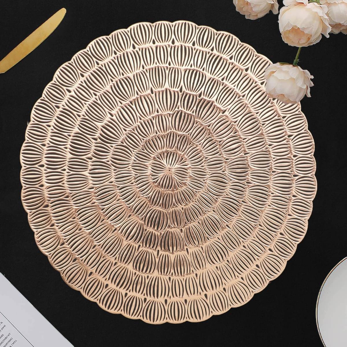 DPA Collection PVC Abstract Table Mats ( 45 cm x 30 cm ) Pack of 2 - Gold DPA Collection PVC Abstract Table Mats ( 45 cm x 30 cm ) Pack of 2 - Gold