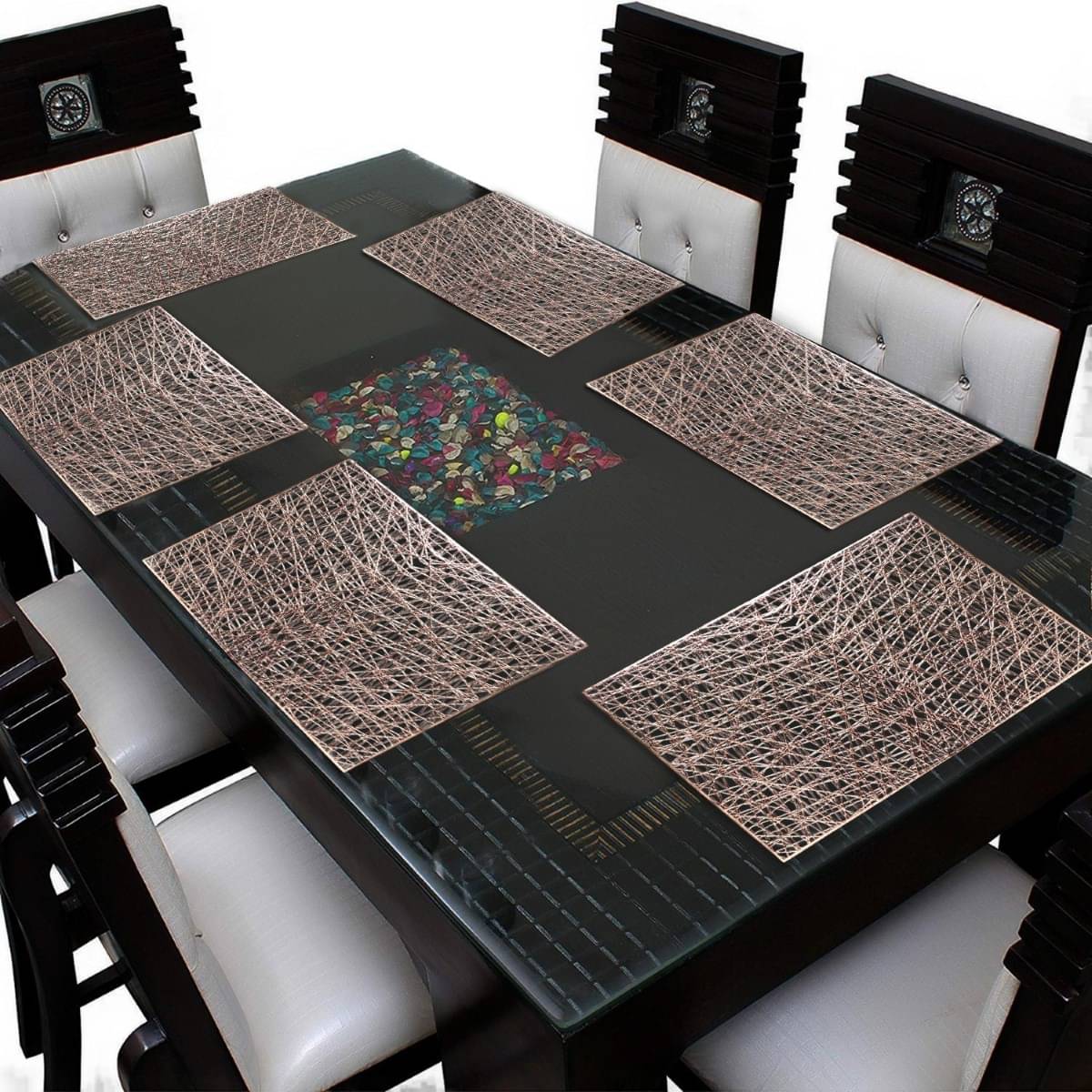     			DPA Collection PVC Abstract Table Mats ( 45 cm x 30 cm ) Pack of 6 - Maroon
