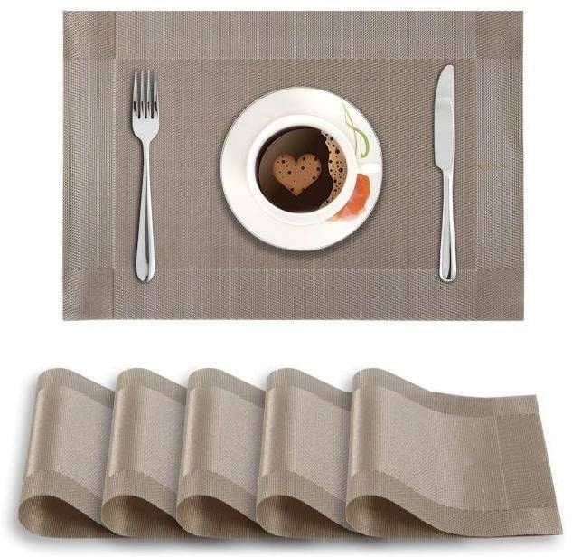     			DPA Collection PVC Abstract Table Mats ( 45 cm x 30 cm ) Pack of 6 - Brown