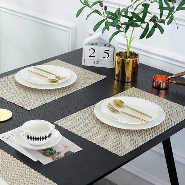 DPA Collection PVC Abstract Table Mats ( 45 cm x 30 cm ) Pack of 2 - Gold DPA Collection PVC Abstract Table Mats ( 45 cm x 30 cm ) Pack of 2 - Gold