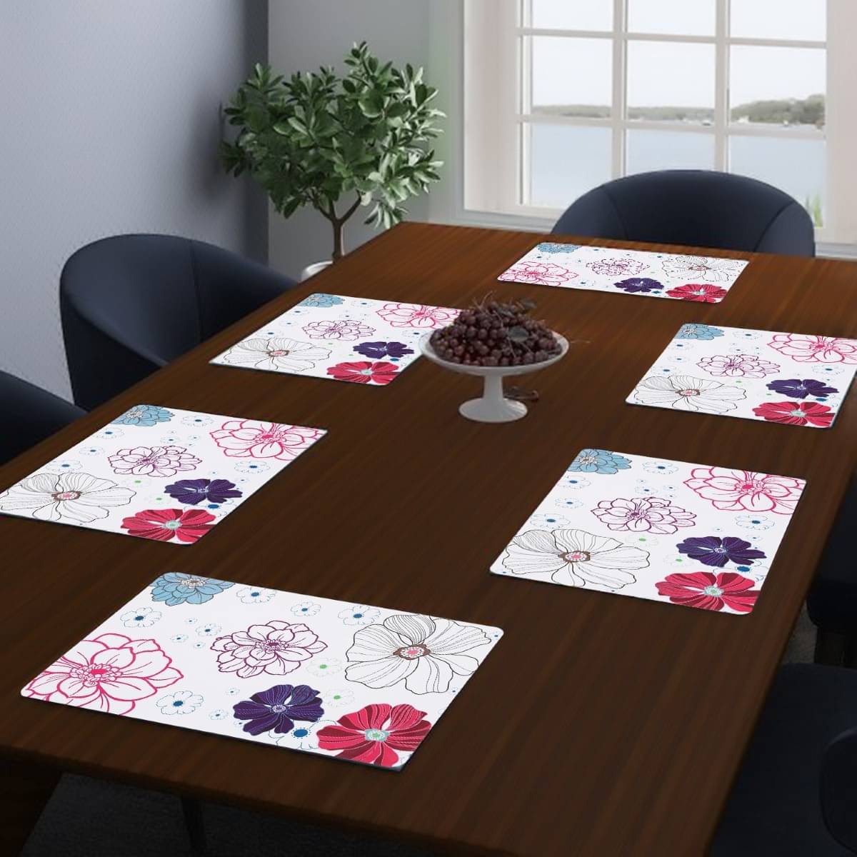 DPA Collection PVC Abstract Table Mats ( 45 cm x 30 cm ) Pack of 6 - Black DPA Collection PVC Abstract Table Mats ( 45 cm x 30 cm ) Pack of 6 - Black