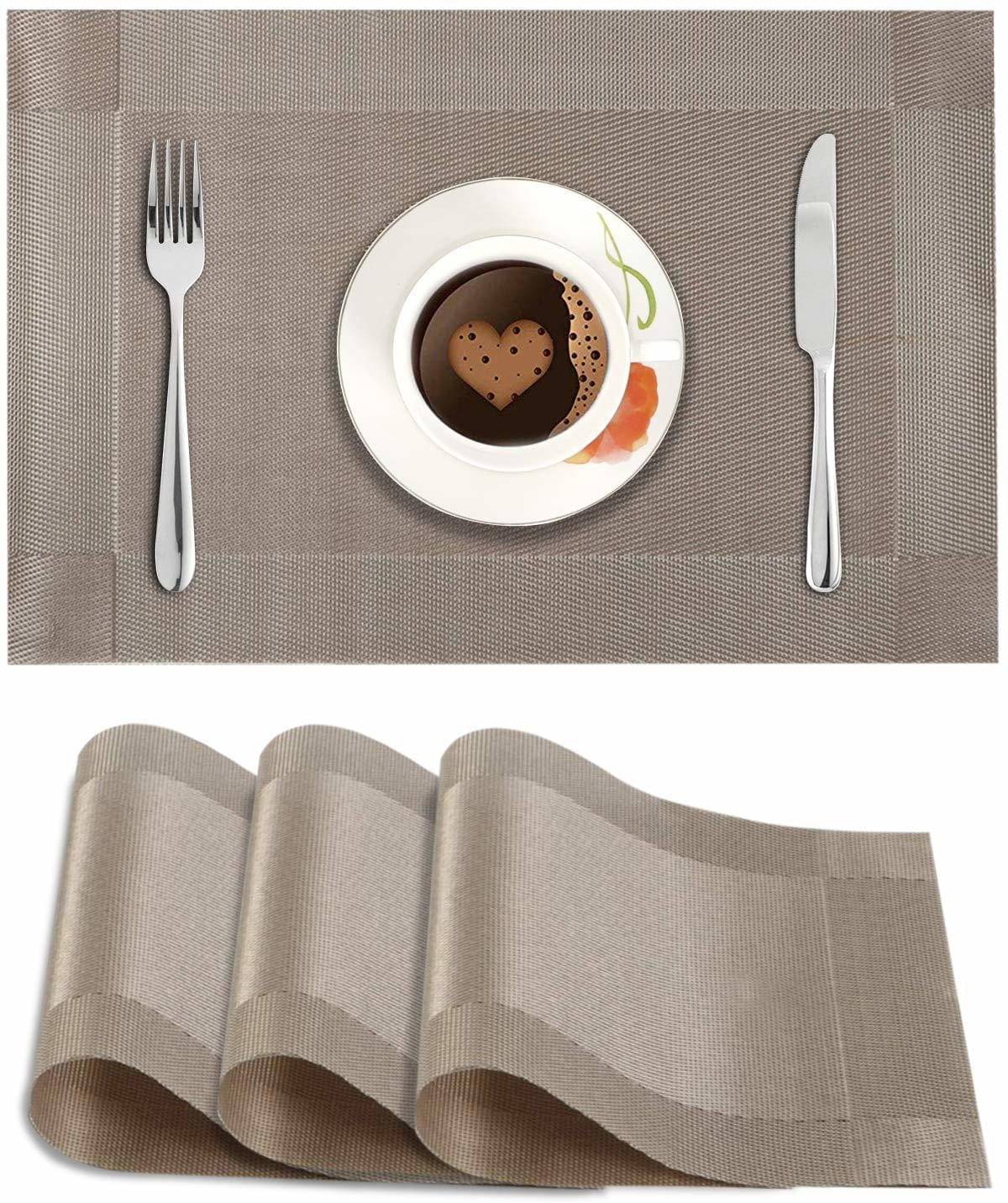     			DPA Collection PVC Abstract Table Mats ( 45 cm x 30 cm ) Pack of 4 - Brown