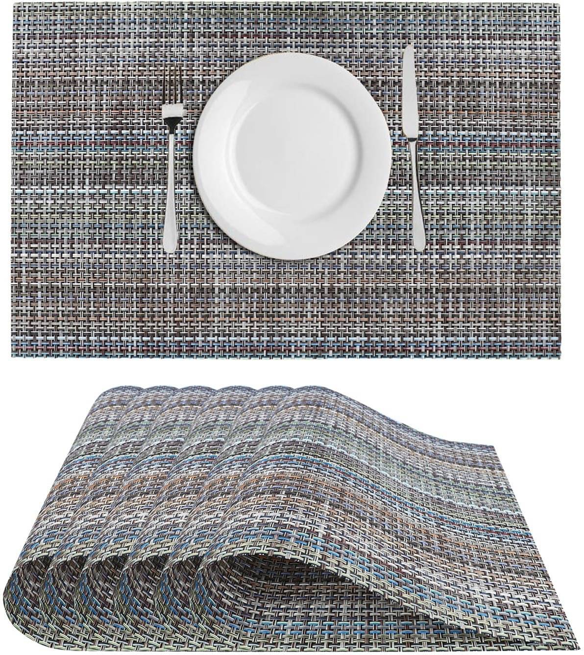 DPA Collection PVC Abstract Table Mats ( 45 cm x 30 cm ) Pack of 6 - Gray DPA Collection PVC Abstract Table Mats ( 45 cm x 30 cm ) Pack of 6 - Gray