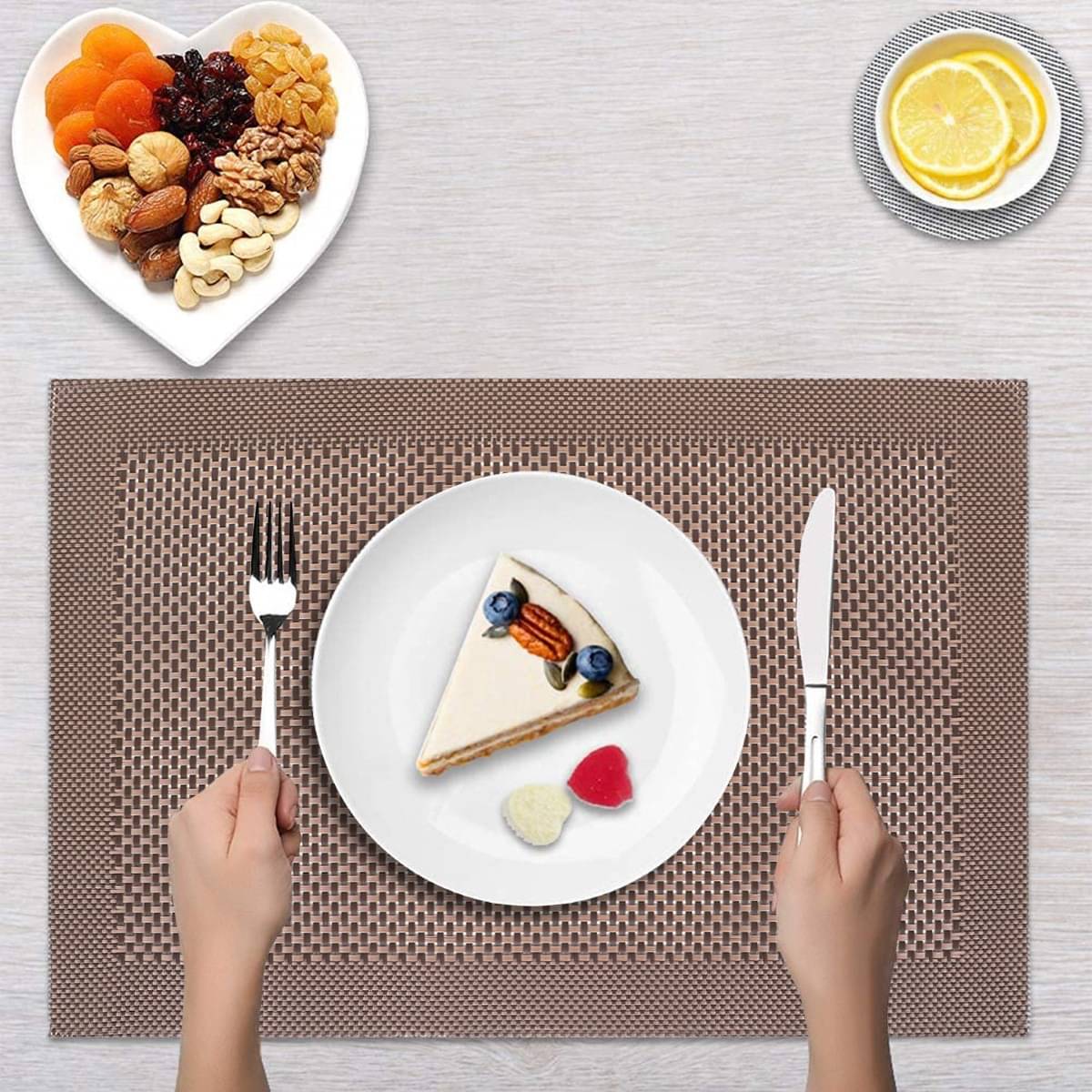     			DPA Collection PVC Abstract Table Mats ( 45 cm x 30 cm ) Pack of 4 - Brown