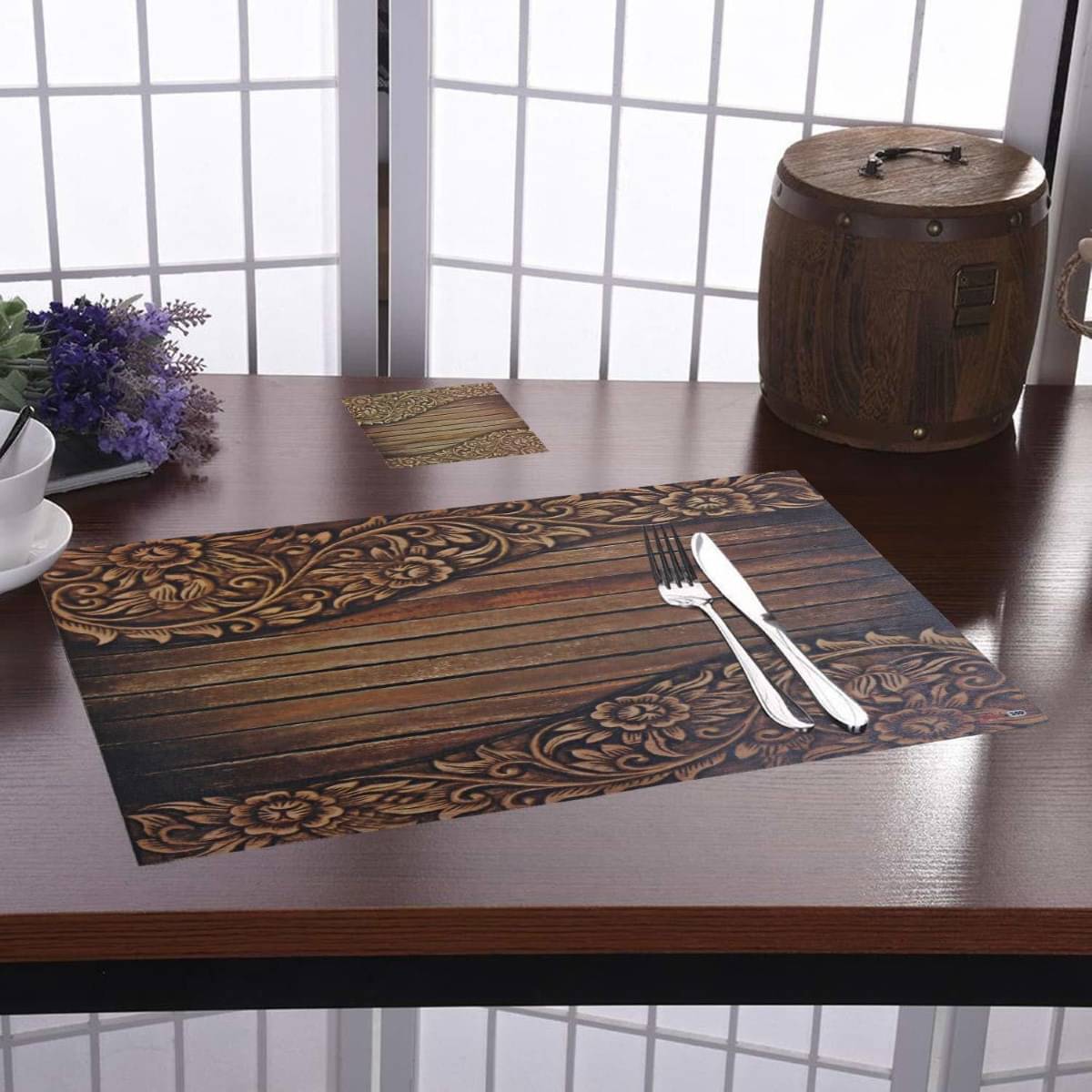 DPA Collection PVC Abstract Table Mats ( 45 cm x 30 cm ) Pack of 6 - Brown DPA Collection PVC Abstract Table Mats ( 45 cm x 30 cm ) Pack of 6 - Brown