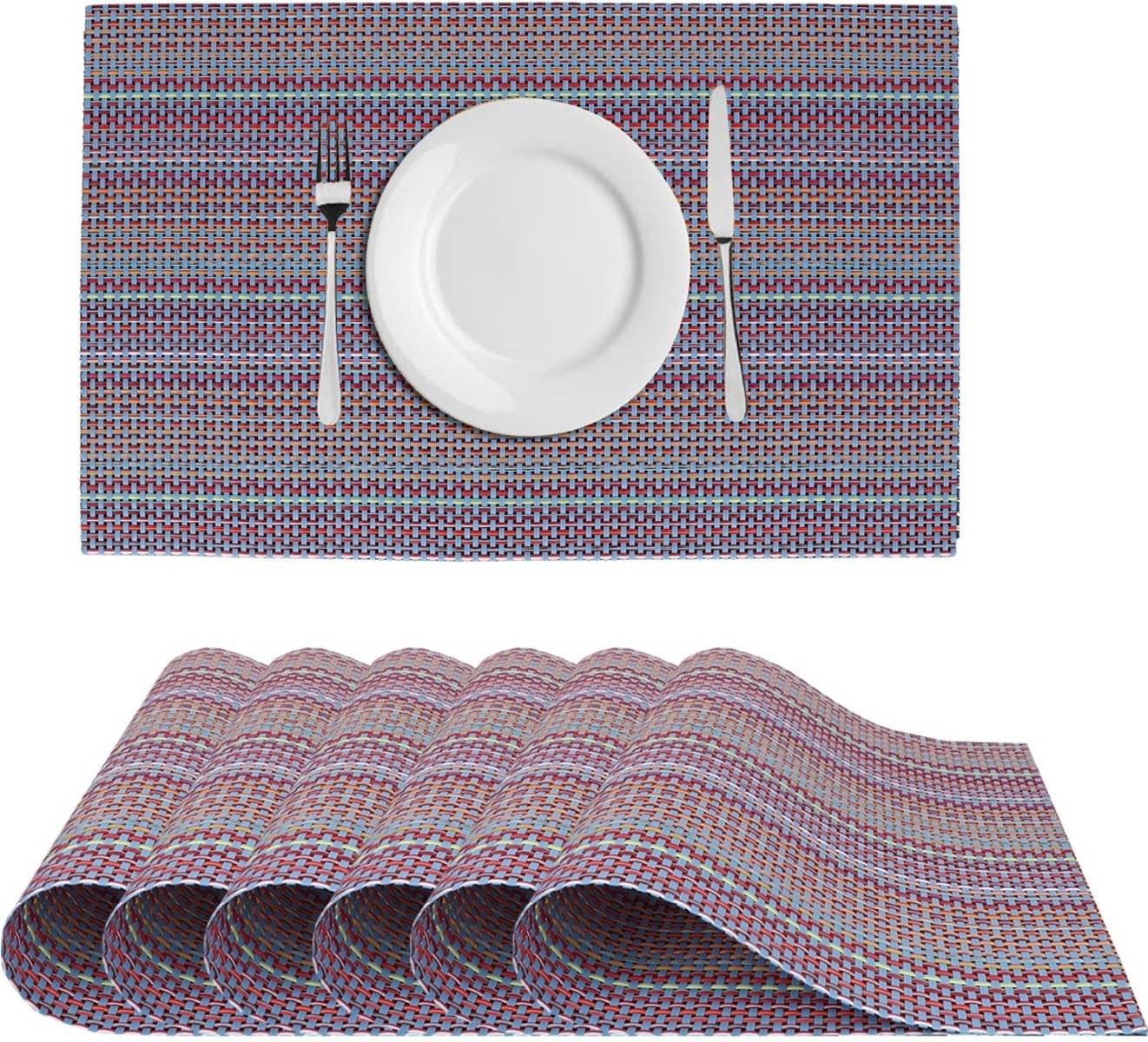     			DPA Collection PVC Abstract Table Mats ( 45 cm x 30 cm ) Pack of 6 - Purple