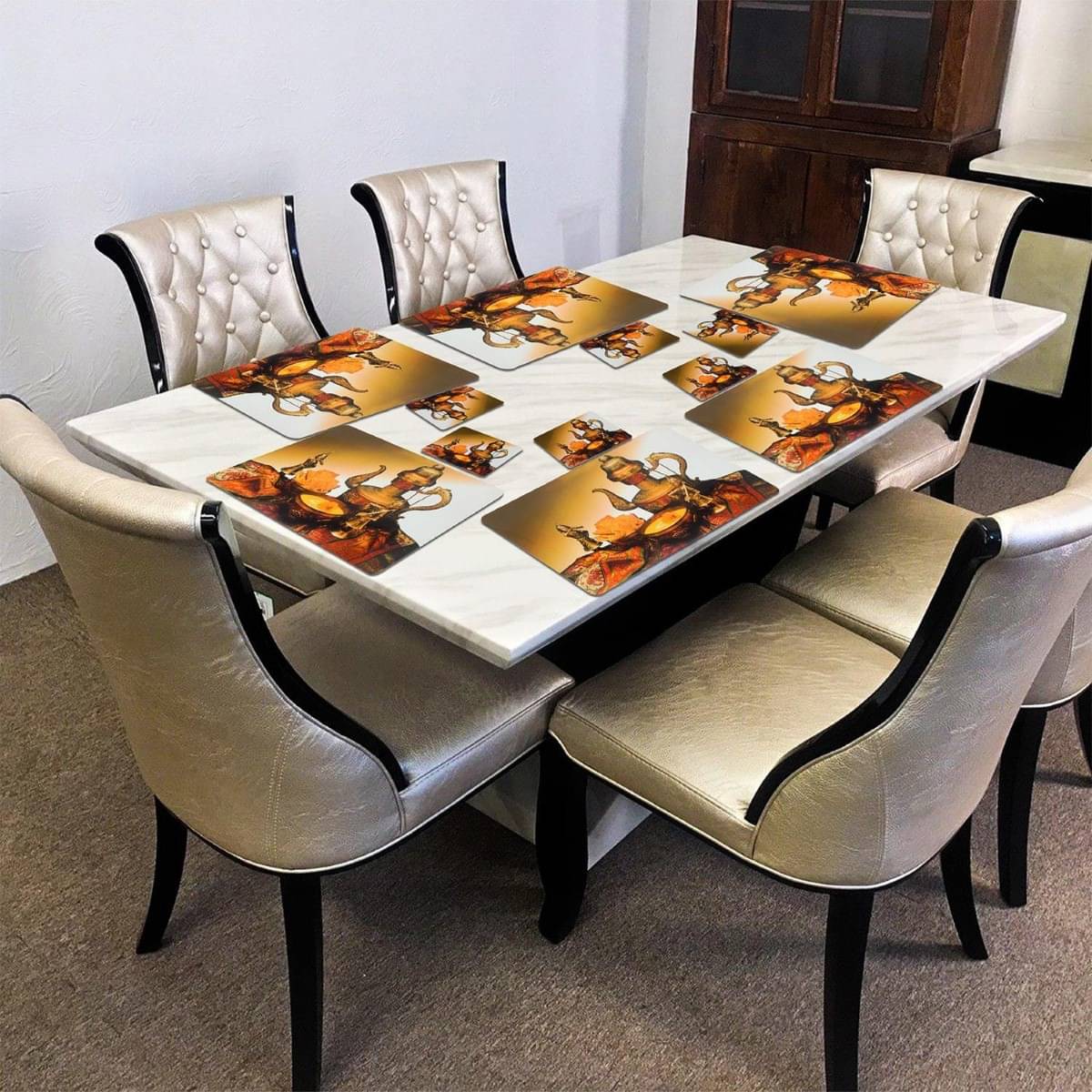 DPA Collection PVC Abstract Table Mats ( 45 cm x 30 cm ) Pack of 6 - Multi DPA Collection PVC Abstract Table Mats ( 45 cm x 30 cm ) Pack of 6 - Multi