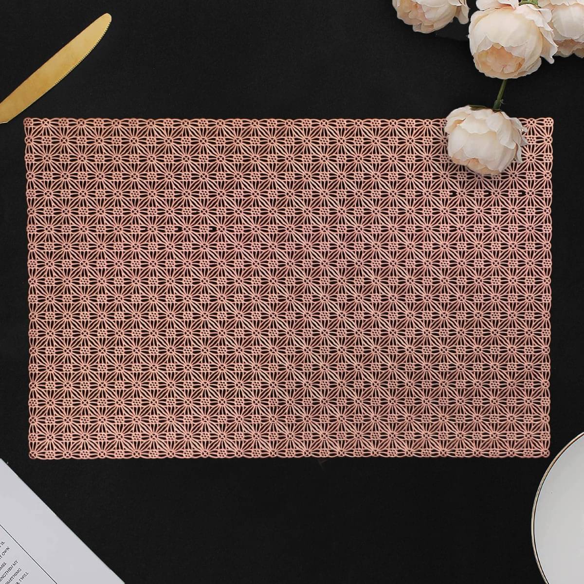 DPA Collection PVC Abstract Table Mats ( 45 cm x 30 cm ) Pack of 2 - Brown DPA Collection PVC Abstract Table Mats ( 45 cm x 30 cm ) Pack of 2 - Brown