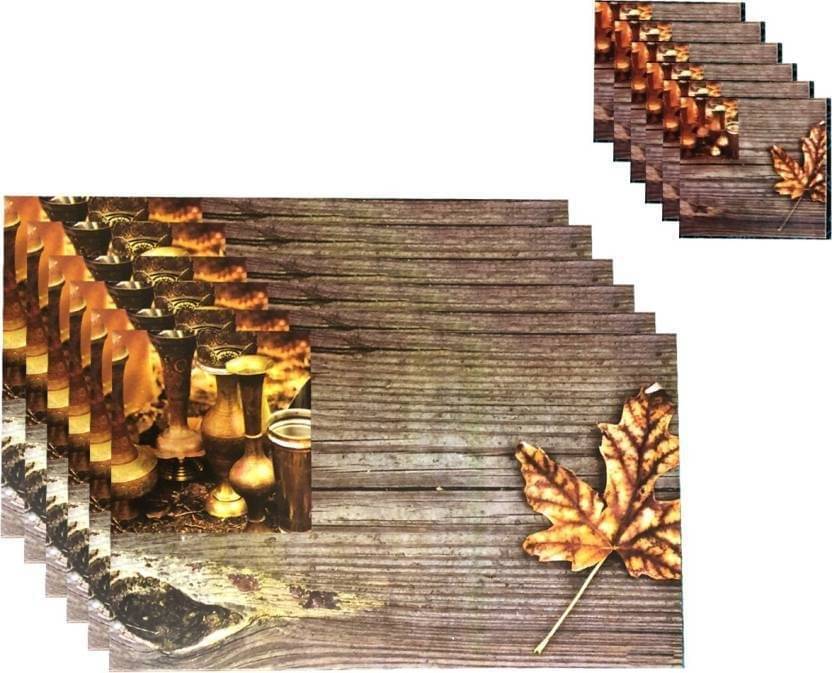     			DPA Collection PVC Abstract Table Mats ( 45 cm x 30 cm ) Pack of 12 - Brown
