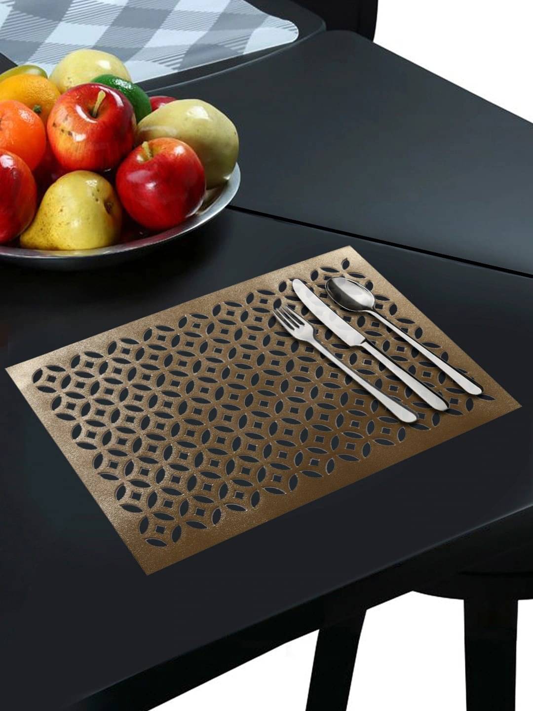 DPA Collection PVC Abstract Table Mats ( 45 cm x 30 cm ) Pack of 2 - Brown DPA Collection PVC Abstract Table Mats ( 45 cm x 30 cm ) Pack of 2 - Brown