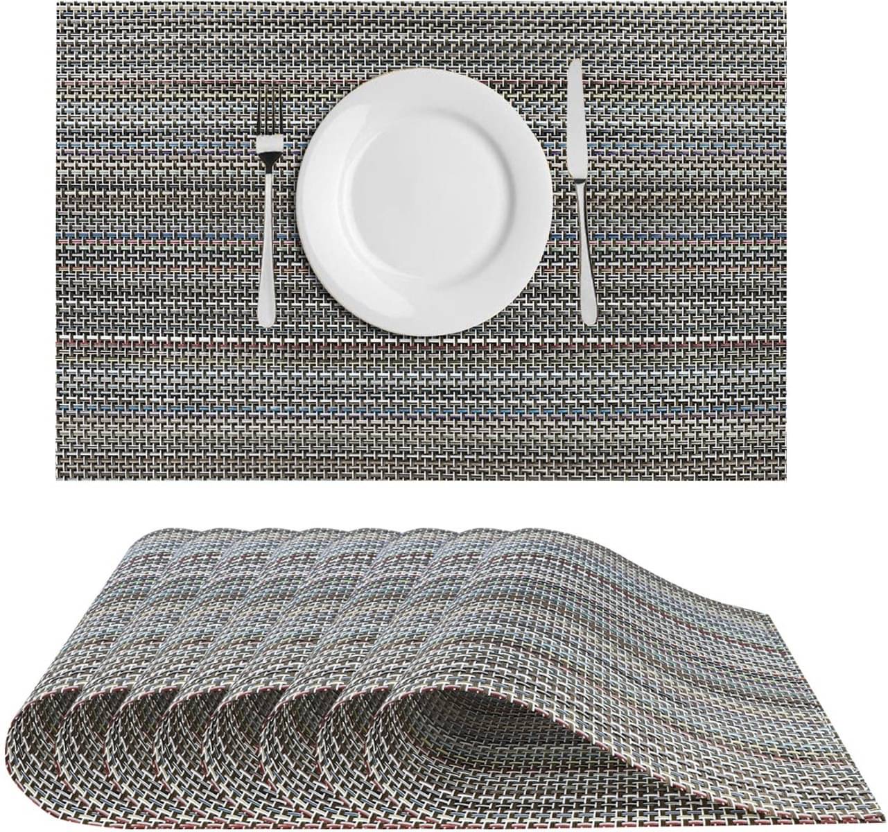     			DPA Collection PVC Abstract Table Mats ( 45 cm x 30 cm ) Pack of 8 - Gray