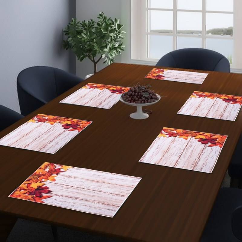     			DPA Collection PVC Abstract Table Mats ( 45 cm x 30 cm ) Pack of 6 - Orange