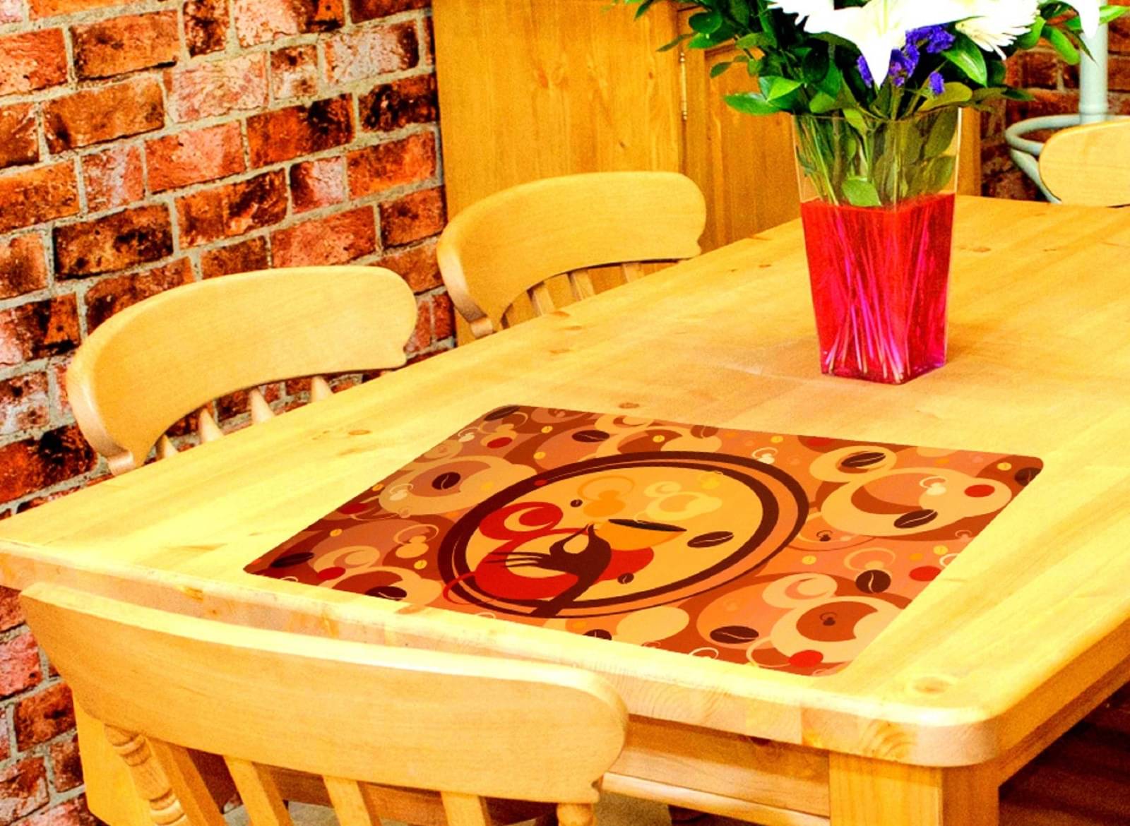     			DPA Collection PVC Abstract Table Mats ( 45 cm x 30 cm ) Pack of 12 - Beige