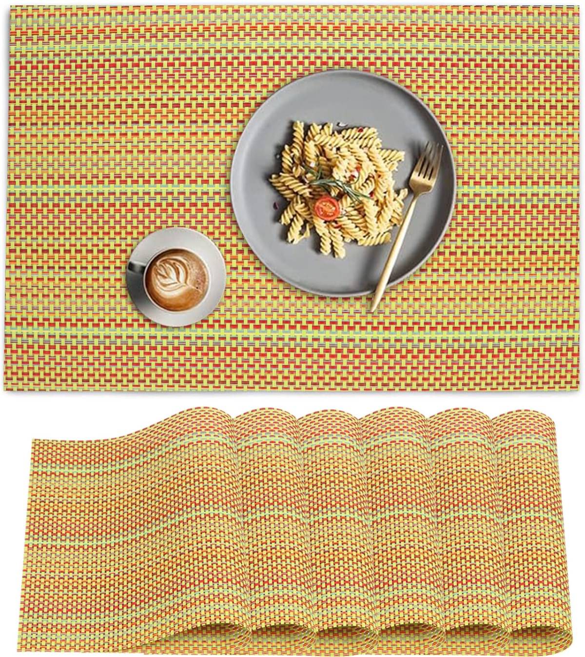 DPA Collection PVC Abstract Table Mats ( 45 cm x 30 cm ) Pack of 6 - Multi DPA Collection PVC Abstract Table Mats ( 45 cm x 30 cm ) Pack of 6 - Multi