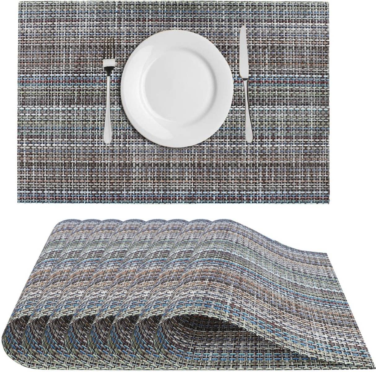 DPA Collection PVC Abstract Table Mats ( 45 cm x 30 cm ) Pack of 8 - Gray DPA Collection PVC Abstract Table Mats ( 45 cm x 30 cm ) Pack of 8 - Gray