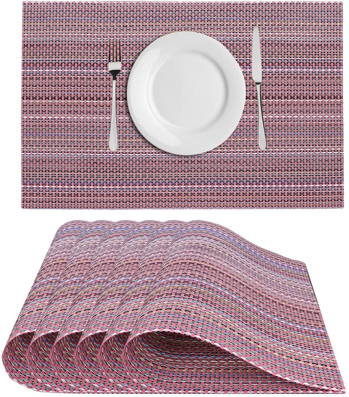     			DPA Collection PVC Abstract Table Mats ( 45 cm x 30 cm ) Pack of 6 - Brown