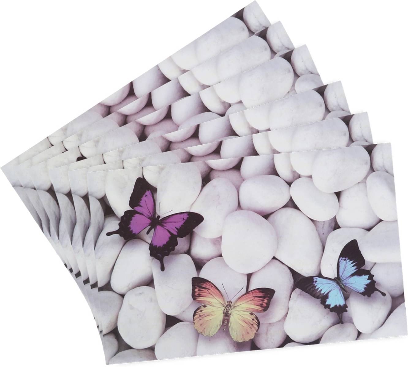     			DPA Collection PVC Abstract Table Mats ( 45 cm x 30 cm ) Pack of 6 - White