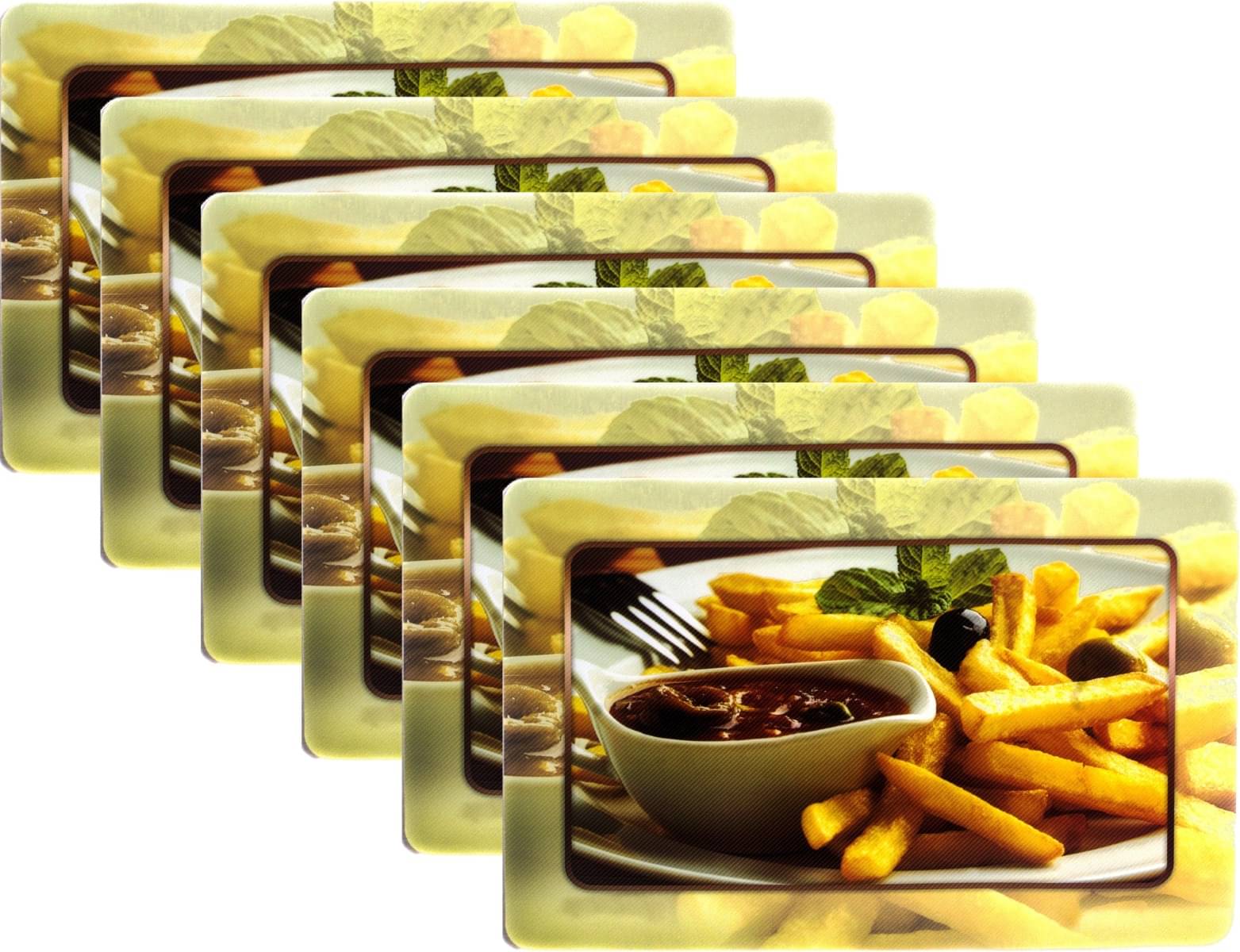     			DPA Collection PVC Abstract Table Mats ( 45 cm x 30 cm ) Pack of 6 - Yellow