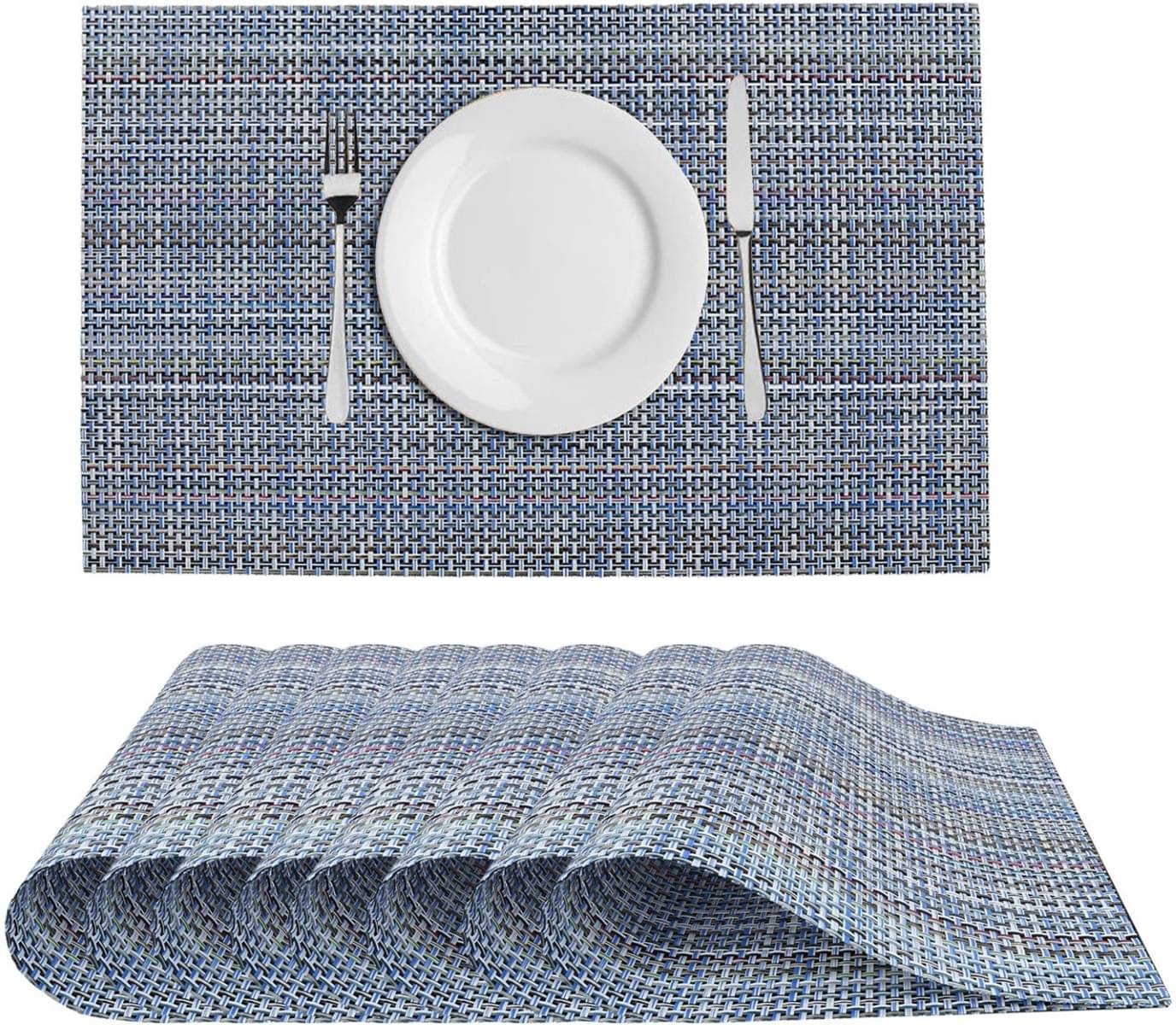     			DPA Collection PVC Abstract Table Mats ( 45 cm x 30 cm ) Pack of 8 - Silver